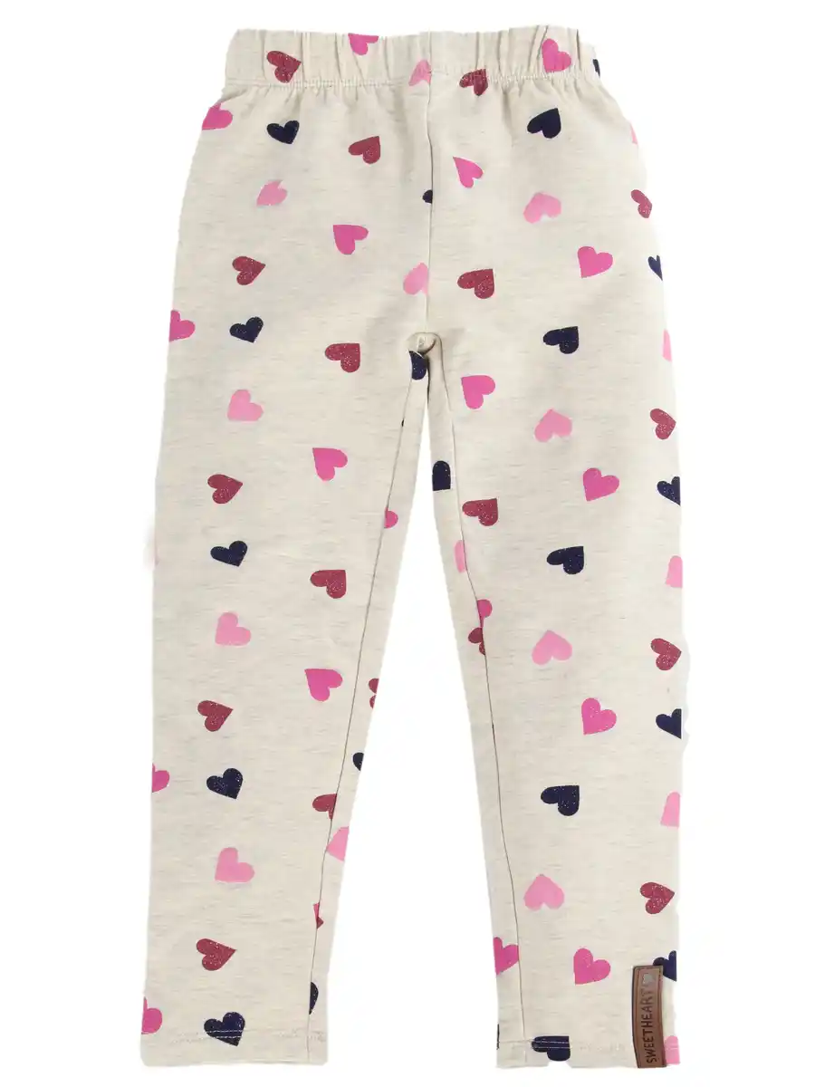 Bild 1 von Mädchen Leggings mit Herzchenprint Beige