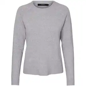 Vero Moda VMDOFFY LS O-NECK BLO Pullover Grau