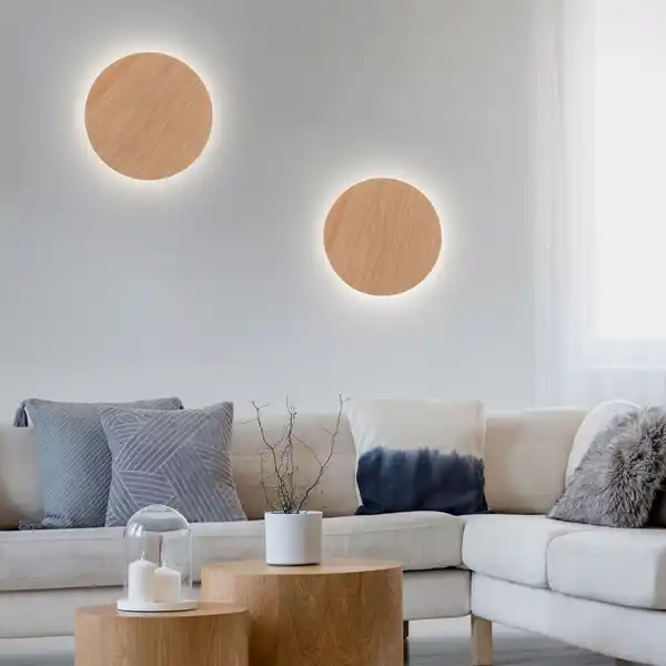 Bild 3 von LED Wandleuchte AKKU PUNTUA, Akkubetrieb, Klettverschluss, Holz-natur