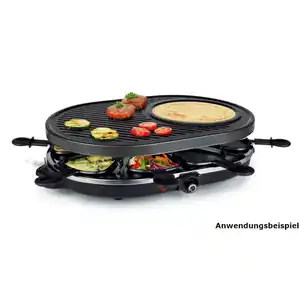 TOP COOK Raclette Grill für 8 Personen in Schwarz