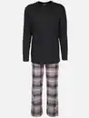 Bild 1 von Herren Pyjama Flanell Schwarz