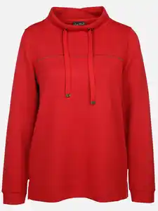 Damen Edelsweatshirt mit Glitzersteinchen Rot