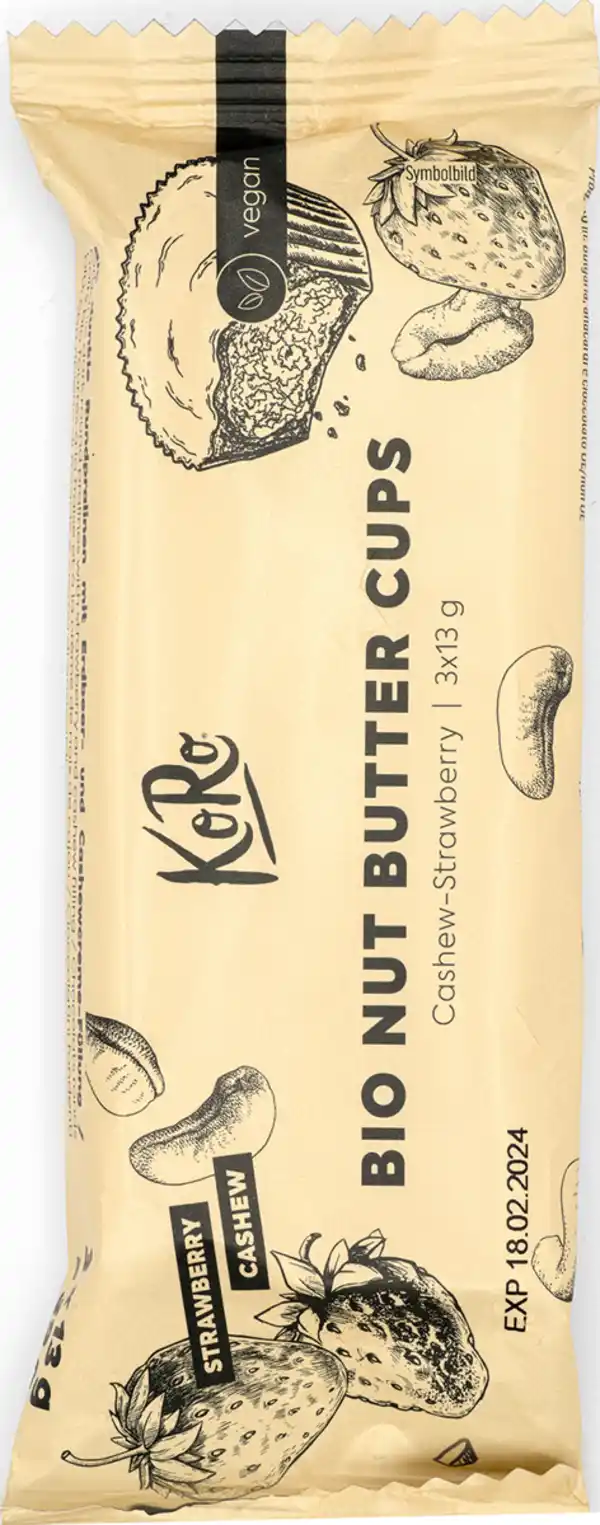 Bild 1 von KoRo Bio Nut Butter Cups Cashew-Strawberry, 39 g