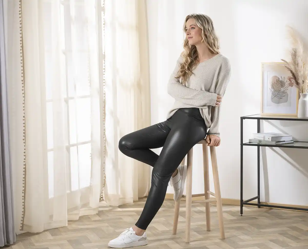 Bild 4 von IDEENWELT Lederoptik-Leggings Gr. M