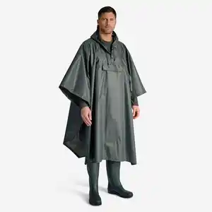 Regenponcho 500 lang grün Grün|khaki