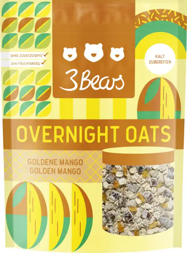 Bild 1 von 3Bears Overnight Oats Goldene Mango, 400 g