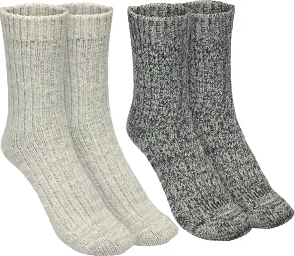 Bild 2 von IDEENWELT 2er Set Kuschelsocken Gr. 35/38 beige/anthrazit
