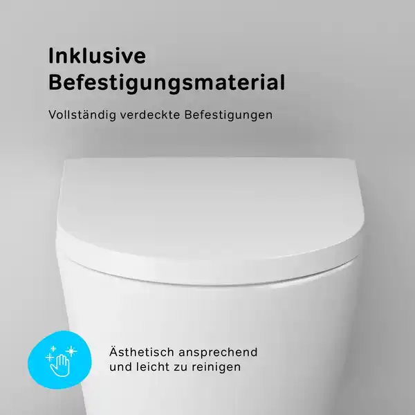 Bild 3 von AM.PM Wand-WC mit Softclosing-Sitzabdeckung Flash Spülrandlos, Toilette, Hänge WC, CNA1700SC FlashClean