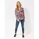 Bild 1 von ANNI FOR FRIENDS Bluse, 1/1-Arm Knopfdetail Allover-Druck figurumspielend