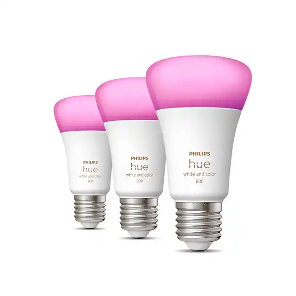 Bild 2 von Philips Hue Glühbirne E27 Mehrfarbig 800 lm 3 Stück