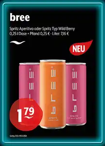 bree Spritz Aperitivo oder Spritz Typ Wild Berry