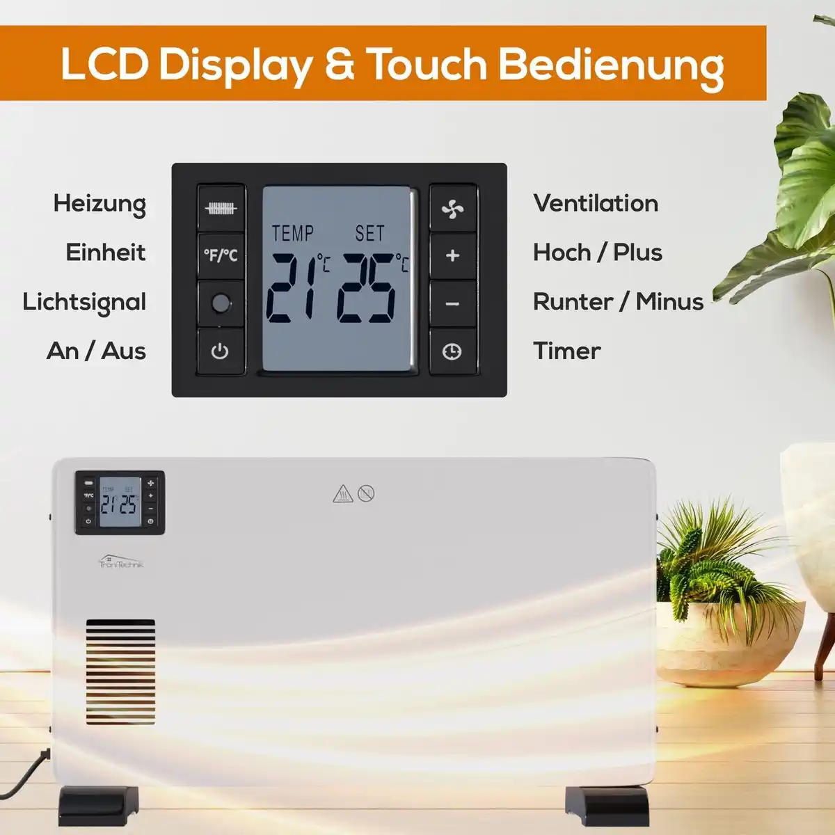 Bild 4 von TroniTechnik Heizgerät Konvektor Radiator Heizung Thermosteuerung (1000W / 1300W / 2300W)