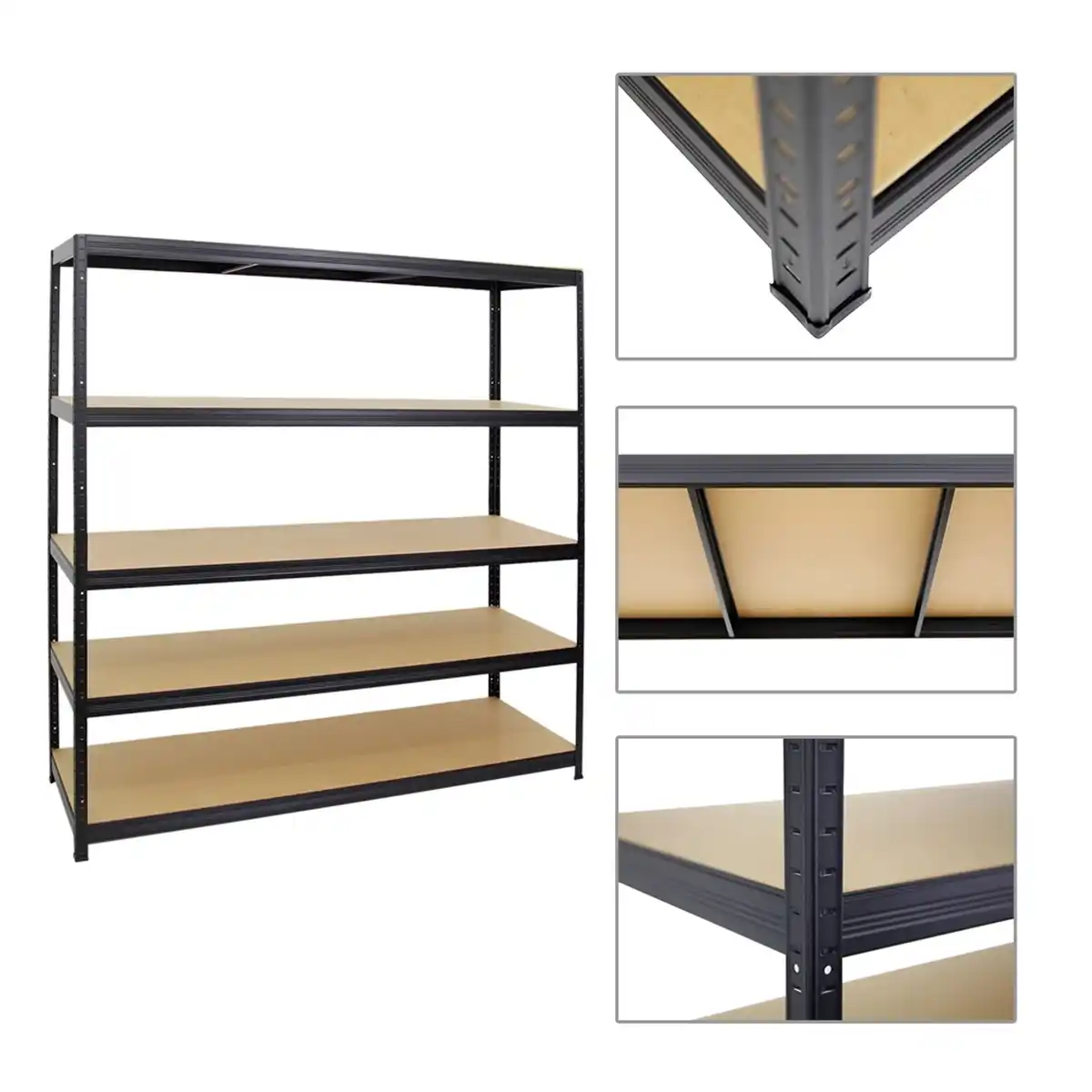 Bild 4 von PROREGAL Schwerlastregal Giant Elephant HxBxT 180 x 180 x 60 cm Fachlast 200 kg Schwarz