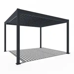 Weide Elektrische Deluxe Aluminium Pergola 3,6 x 4 M mit LED