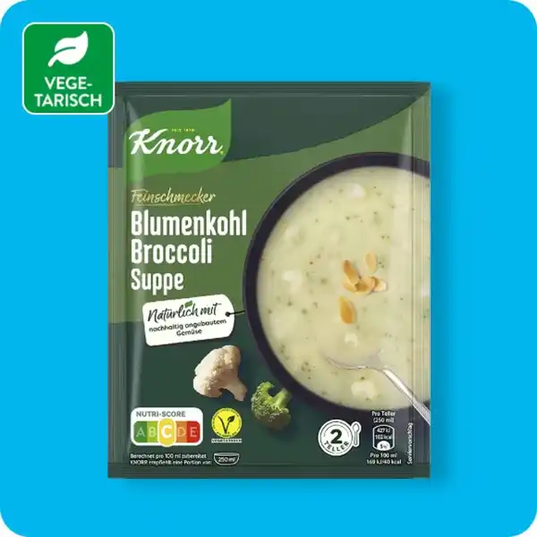 Bild 1 von KNORR®  Feinschmeckersuppe, Blumenkohl-Broccoli-Suppe