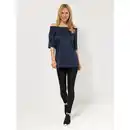 Bild 1 von JERYMOOD HOMEWEAR Shirt, 1/2-Arm Carmen-Ausschnitt Seitenschlitze uni