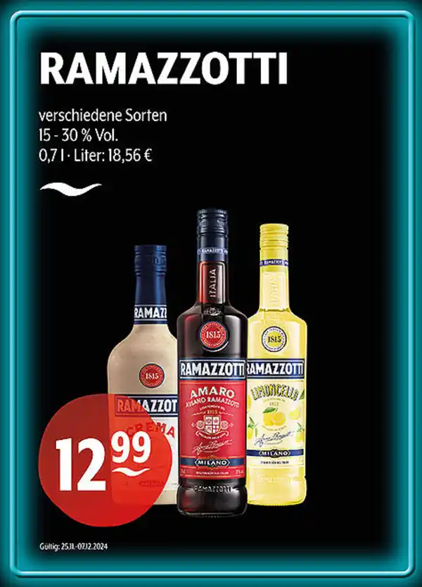 Bild 1 von RAMAZZOTTI verschiedene Sorten 15 - 30 % Vol.