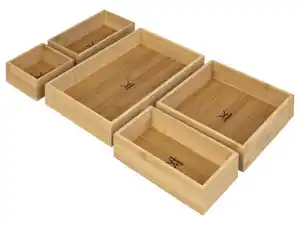 Bambus-Kosmetikorganizer-Set, 5-teilig