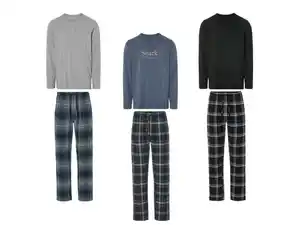 LIVERGY® Herren Pyjama aus weicher, wärmender Flanell-Qualität