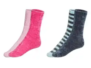 esmara® Damen Chenille-Socken, 2 Paar, optimale Passform