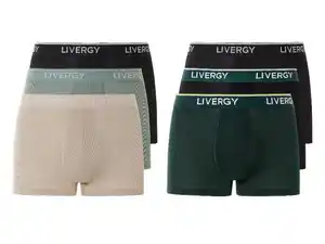 LIVERGY® Herren Boxer, 3 Stück, modische Ripp-Qualität