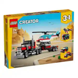 Creator Tieflader mit Hubschrauber 31146