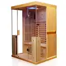 Bild 4 von Dewello Infrarotkabine Sauna Kingston 130cm x 105cm 2 Personen Vollspektrum & Karbonstrahler Hemlock Tannenholz