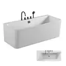 Bild 1 von Tronitechnik Badewanne Saria Masse Ca 170 X 80 X 58Cm Wanne Inkl Schwarze Armatur - Füllmenge 195 Literacryl Siphon