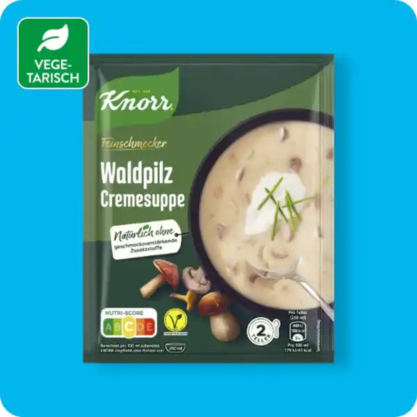 Bild 1 von KNORR®  Feinschmeckersuppe, Waldpilz-Cremesuppe oder Spargel-Cremesuppe