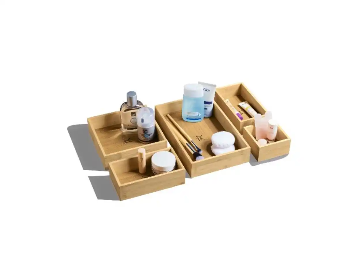 Bild 2 von Bambus-Kosmetikorganizer-Set, 5-teilig