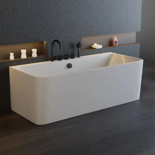 Bild 3 von Tronitechnik Badewanne Saria Masse Ca 170 X 80 X 58Cm Wanne Inkl Schwarze Armatur - Füllmenge 195 Literacryl Siphon