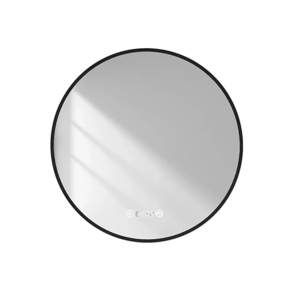 Bild 1 von Emke Rund LED Badspiegel 60 cm Spiegel mit Beleuchtung Schwarzer Antibeschlage Uhr Temperatur Dimmbar Neutrales Licht