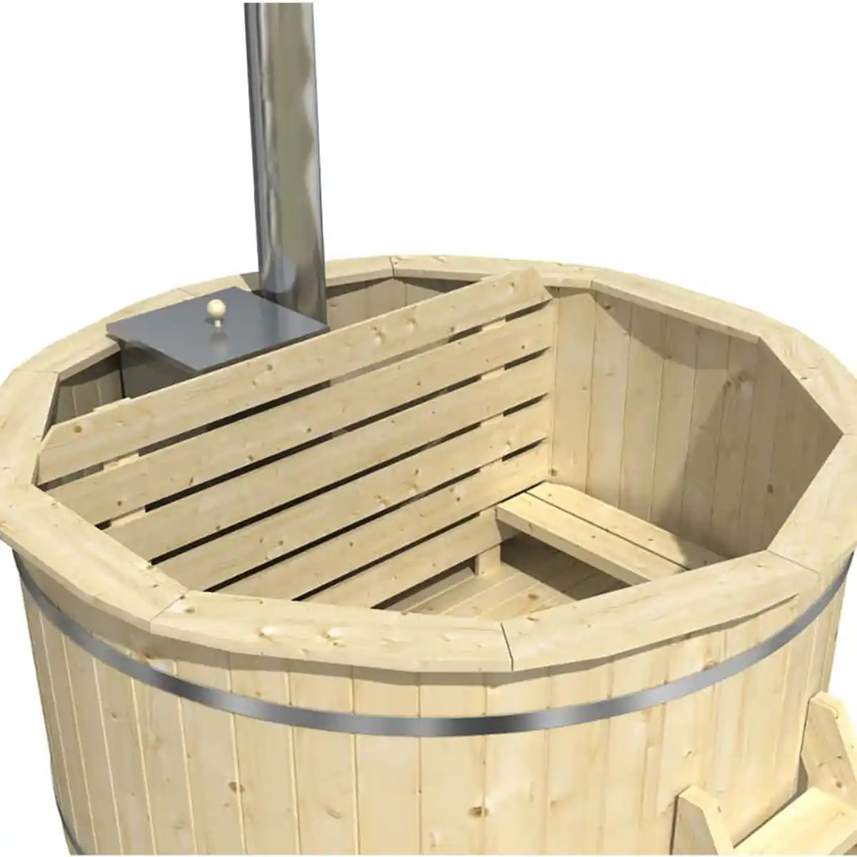 Bild 4 von Finntherm Holz-Badefass Bergen Ø 200 cm x 101 cm mit Ofen