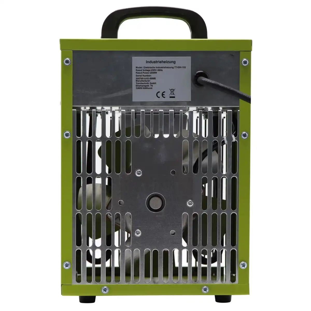 Bild 4 von TroniTechnik Heizgerät Heizlüfter Heizung 2000 Watt Tragegriff Stahl Thermosteuerung