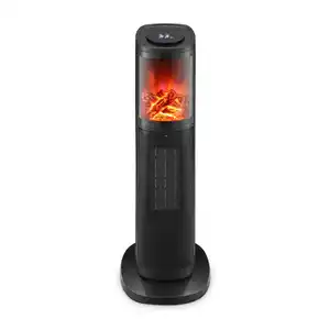 TroniTechnik Turmheizer Keramikelement Heizgerät Flammeneffekt Oszillation 2000W Schwarz