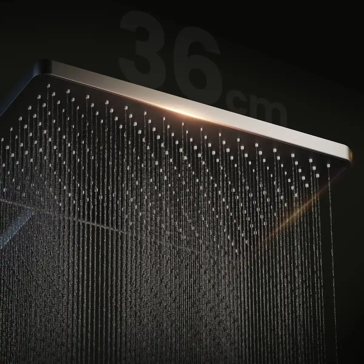 Bild 2 von Emke Duschsystem Regendusche Anthrazit Matt LED-Anzeige Glasablage Duschsystem mit Thermostat mit 3+1 Elternteil und Kind Handbrause