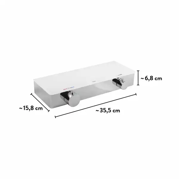 Bild 2 von baliv Thermostat-Duscharmatur DU-2050 Weißglas-Chrom