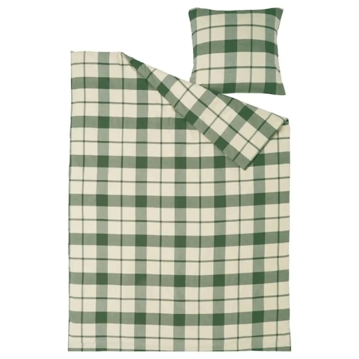 Bild 4 von BESKSÖTEMAL Bettwäsche-Set, 2-teilig, grün/Karo 155x220/80x80 cm
