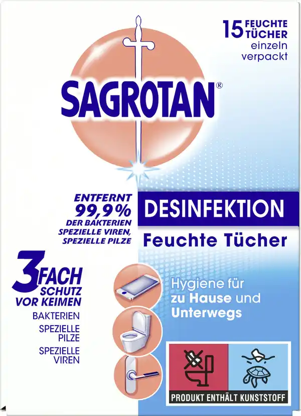 Bild 1 von Sagrotan Desinfektions-Tücher 15ST