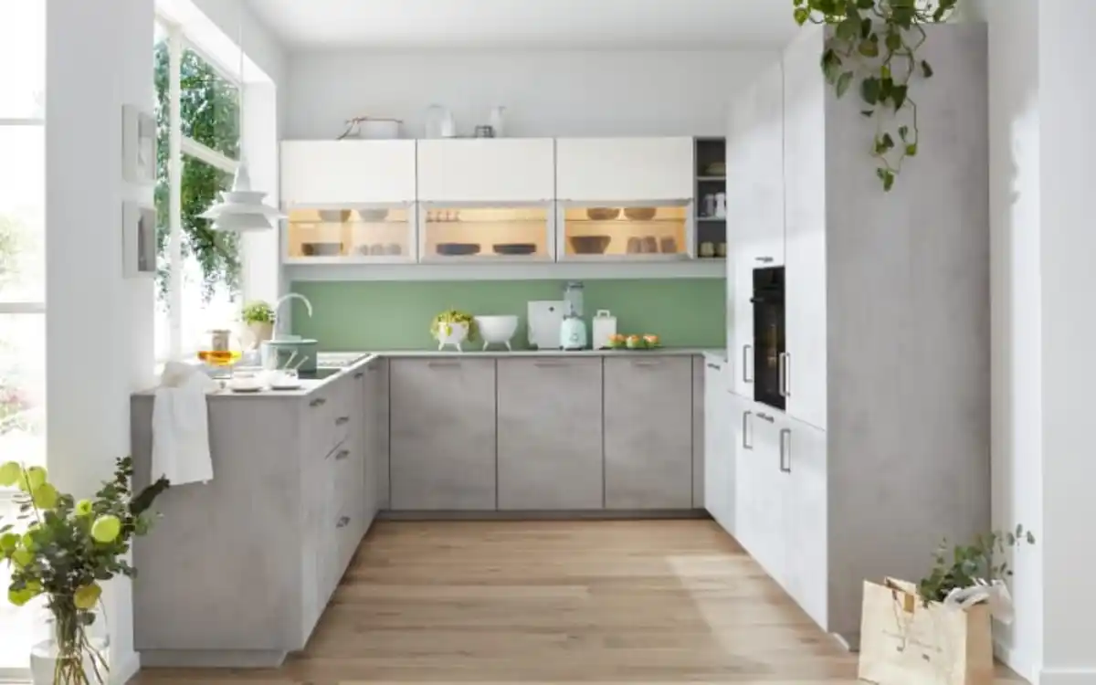 Bild 2 von Nobilia - Einbauküche Rosian, Beton grau Nachbildung, inkl. Miele Elektrogeräte