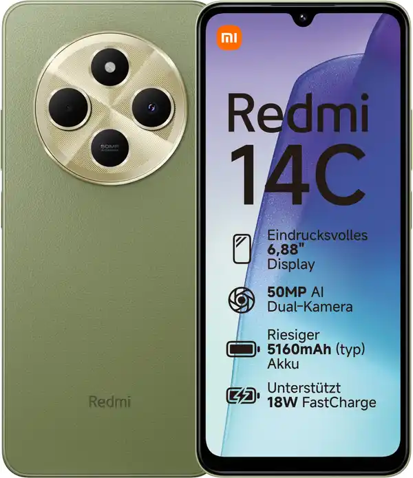 Bild 1 von Redmi 14C (4GB+128GB) Smartphone sage green