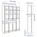 Bild 3 von BILLY / OXBERG Regalkombi. mit Paneel-/Vitrtüren, weiß 160x202 cm