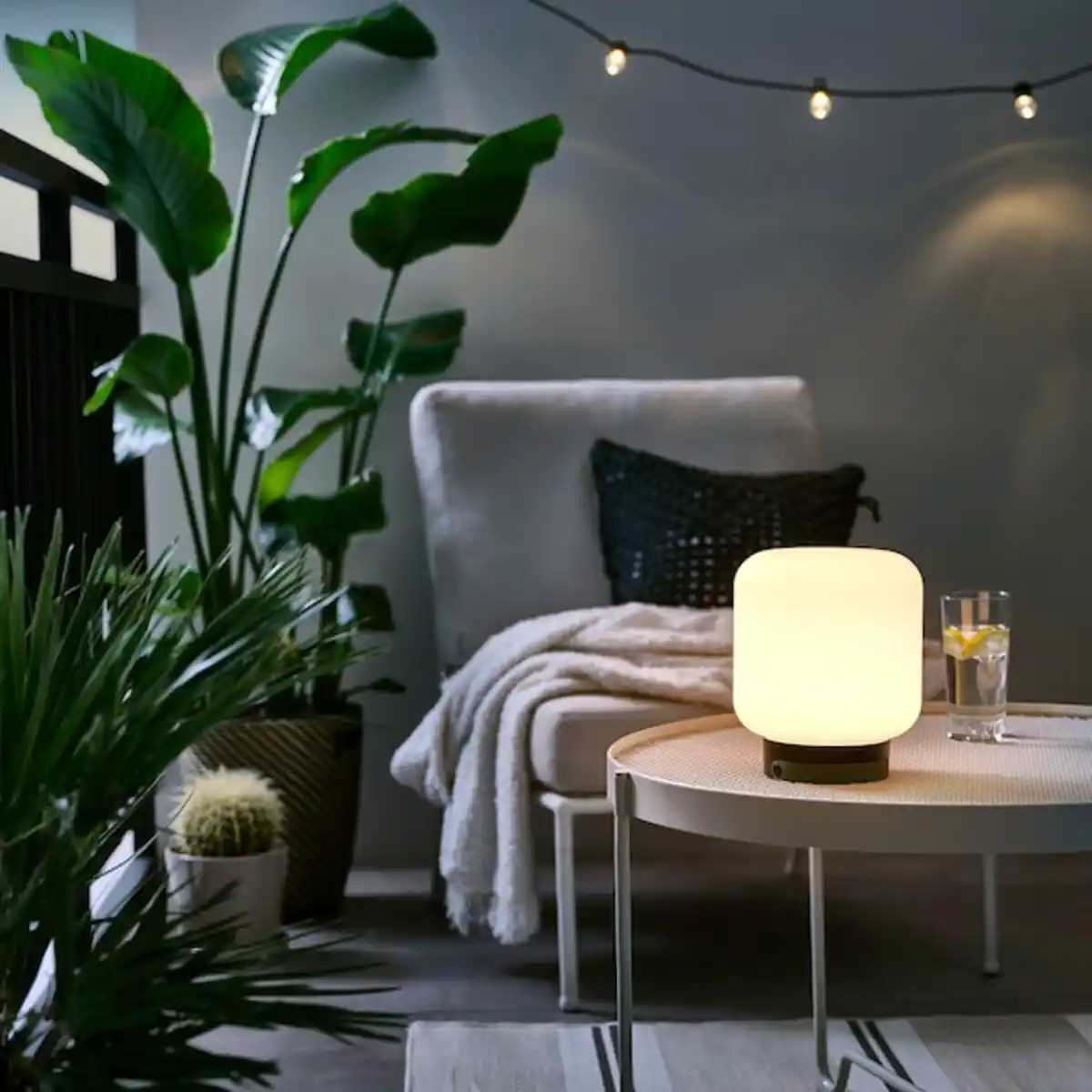 Bild 2 von LÄNSPORT Leuchte, tragbar + battbetr., LED, weiß/dunkelgrau 22 cm