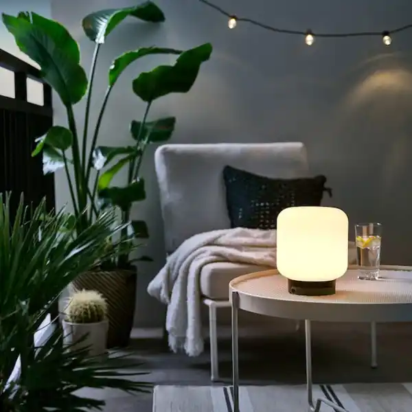 Bild 2 von LÄNSPORT Leuchte, tragbar + battbetr., LED, weiß/dunkelgrau 22 cm