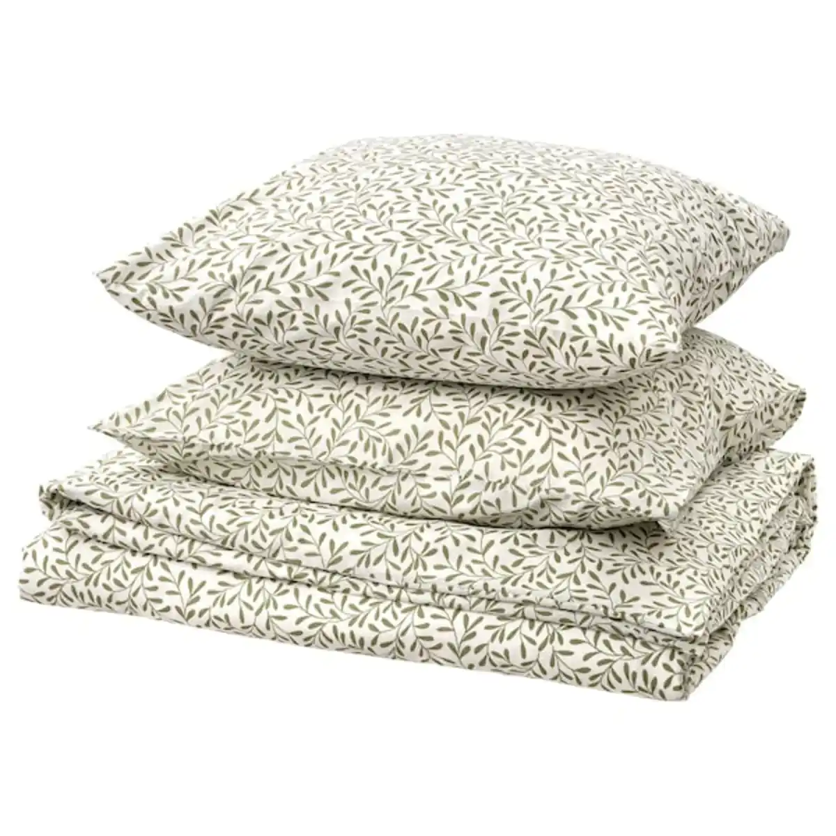 Bild 1 von SORGMANTEL Bettwäsche-Set, 3-teilig, weiß/grün 240x220/80x80 cm