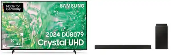 Bild 1 von GU55DU8079U 138 cm (55") LCD-TV mit LED-Technik schwarz inkl. HW-C460G 2.1 C-Soundbar schwarz / G