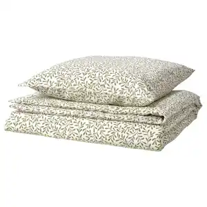 SORGMANTEL Bettwäsche-Set, 2-teilig, weiß/grün 155x220/80x80 cm