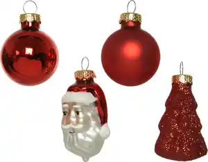 Kaemingk Weihnachtliche Figuren aus Glas weihnachtsrot