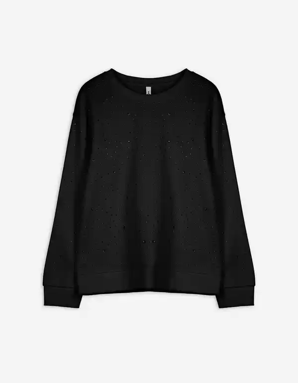 Bild 1 von Damen Sweatshirt - Ziersteine - schwarz