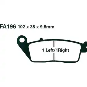 Hi-Q Bremsbeläge organisch FA196  102x38x9,8mm